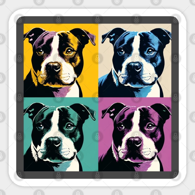 Staffordshire Bull Terrier Pop Art - Dog Lovers Sticker by PawPopArt